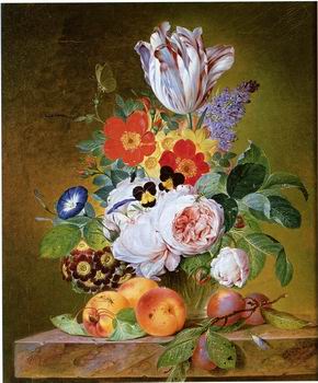 Floral, beautiful classical still life of flowers.041